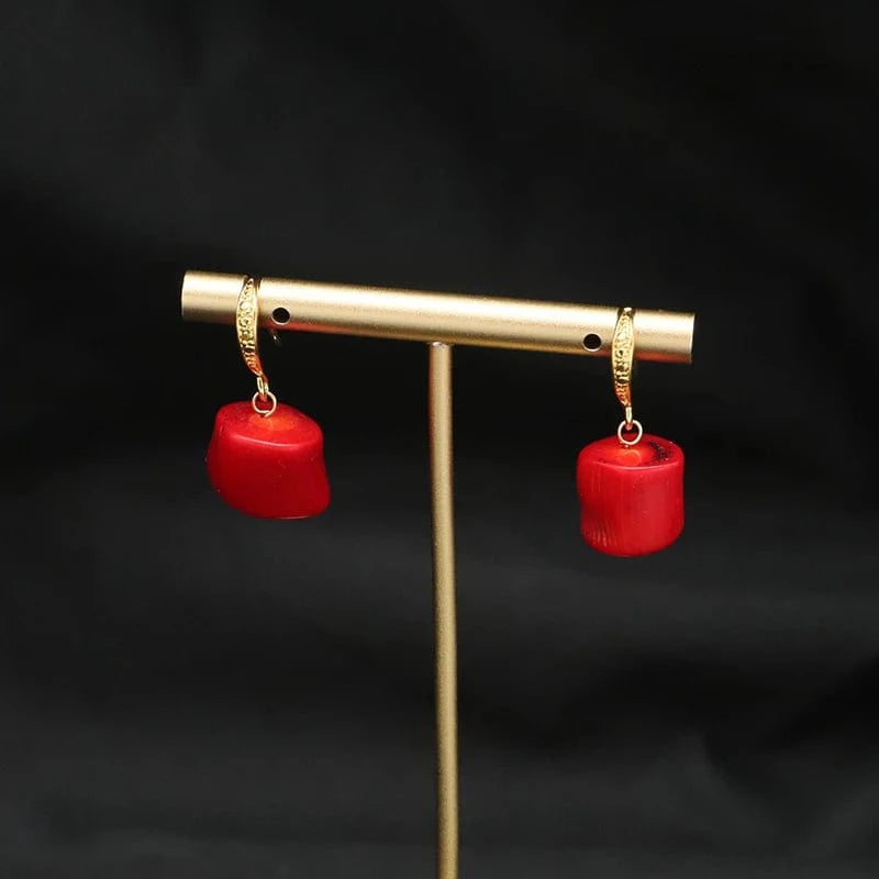 GE1262 Red Coral Natural Pearls Fashion Accessories Set Fine Woman Ring Earrings Necklace Luxury Customized Jewelry Wedding