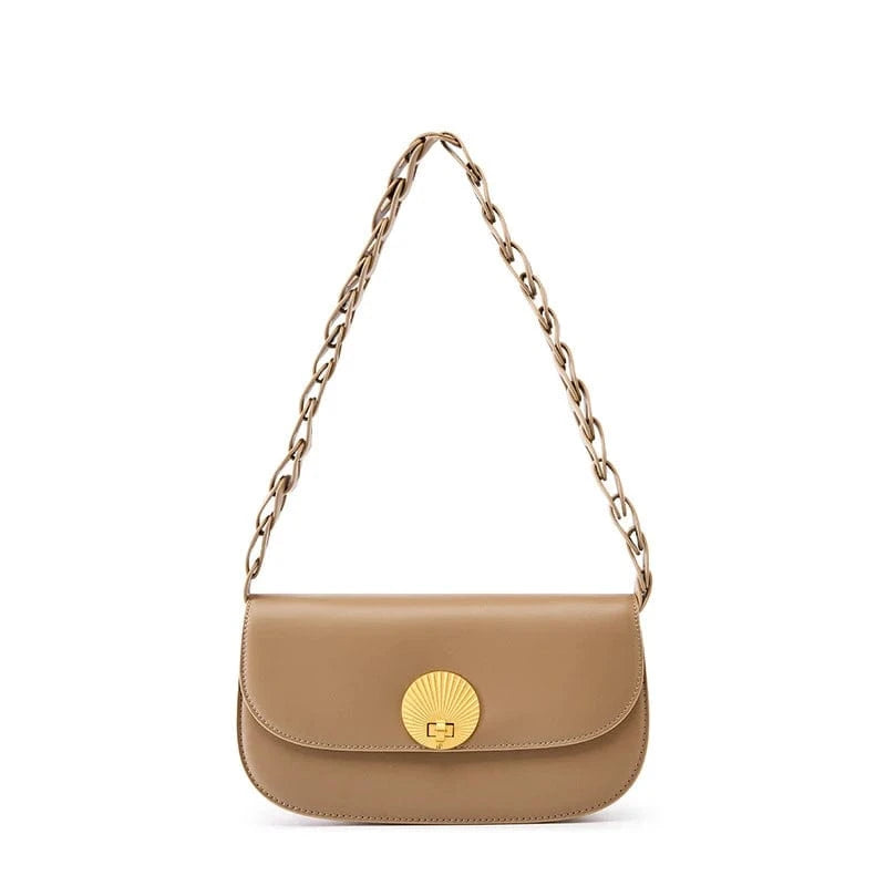 Genuine Leather Fashion Designer Simple Small Handbag Women'S Ladies Shoulder Bags Luxury Trending Crossbody Flap Bags