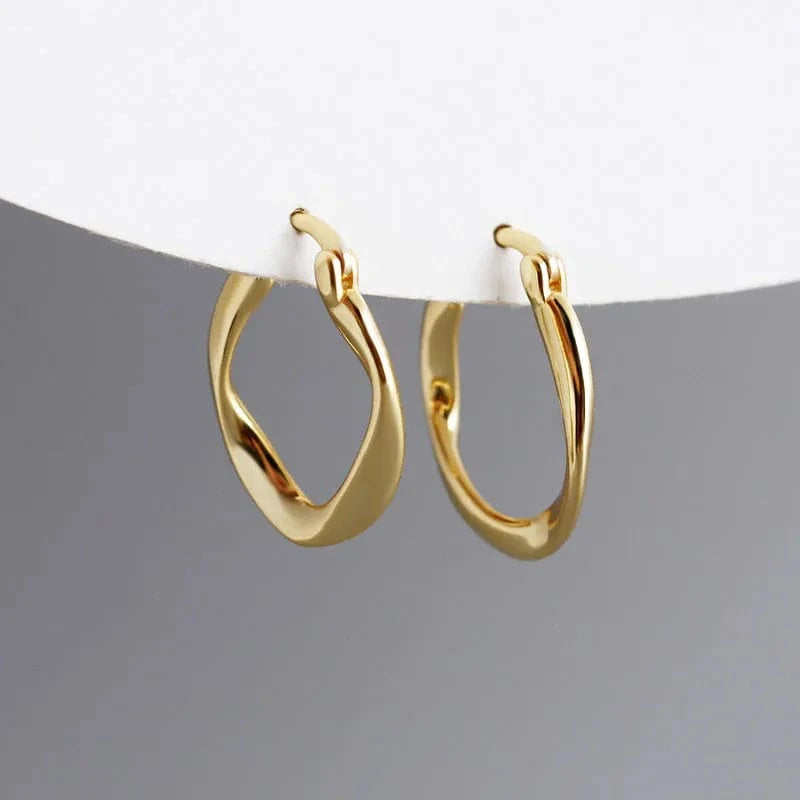 Geometric High Quality Twist Round Hoop Earrings For Women Wholesale 925 Sterling Silver Jewelry Gifts