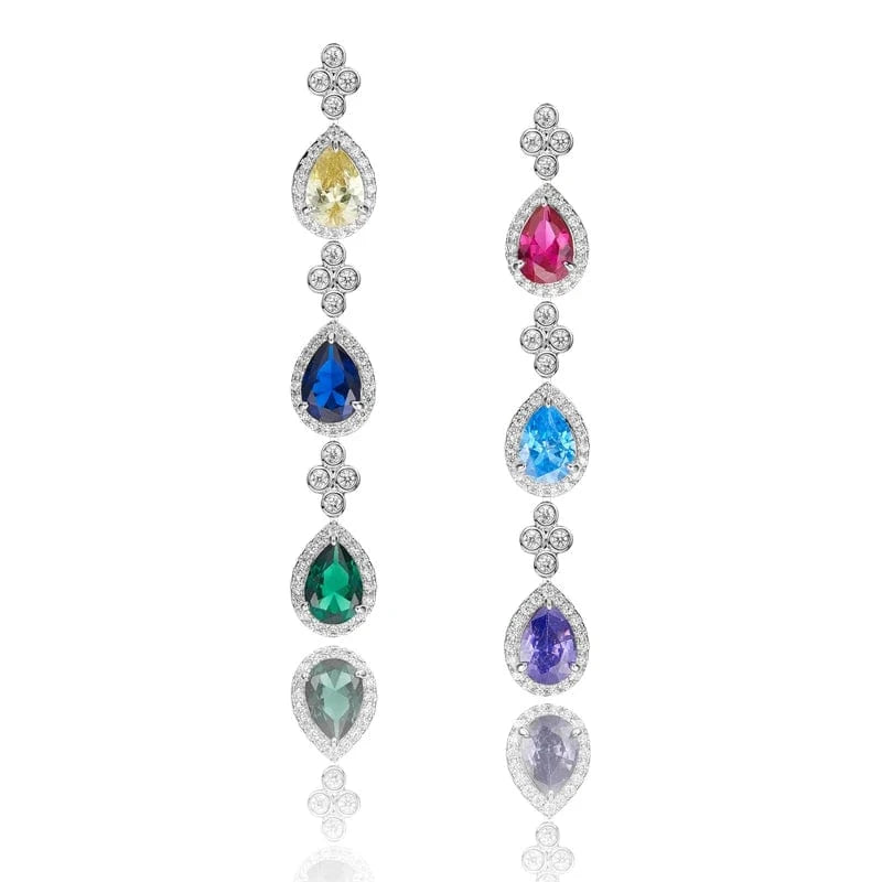 Geometry / platinum earring 2023 Classic Jewelry Set Delicate Dubai Women's Colorful Necklace Earrings Ring Bracelet Banquet Jewelry