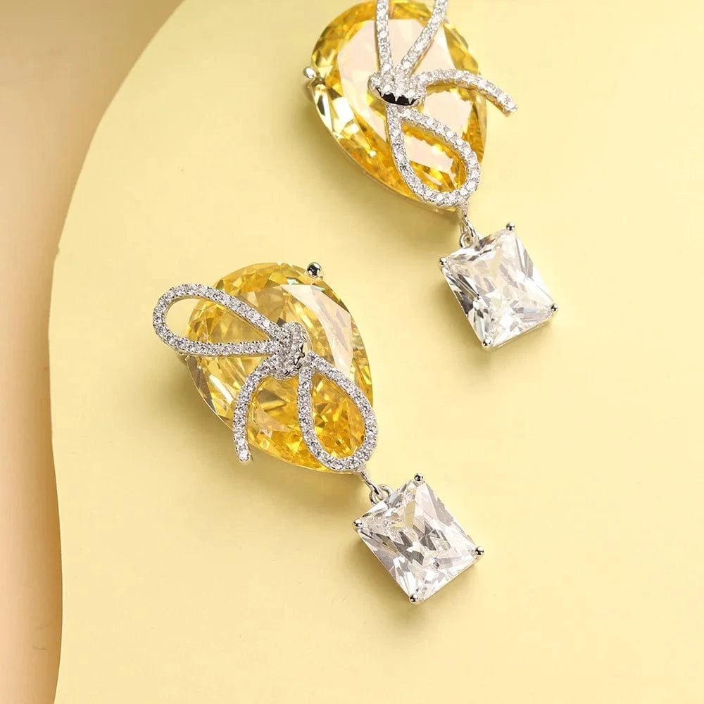 Geometry / Platinum Handmade Diy Jewelry Accessory Gem Hot Air Balloon Design Earrings Temperament Birthday Jewelry For Women
