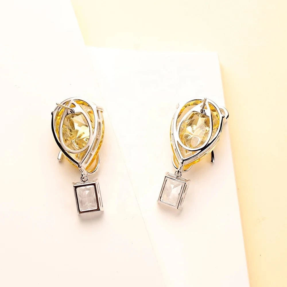 Geometry / Platinum Handmade Diy Jewelry Accessory Gem Hot Air Balloon Design Earrings Temperament Birthday Jewelry For Women