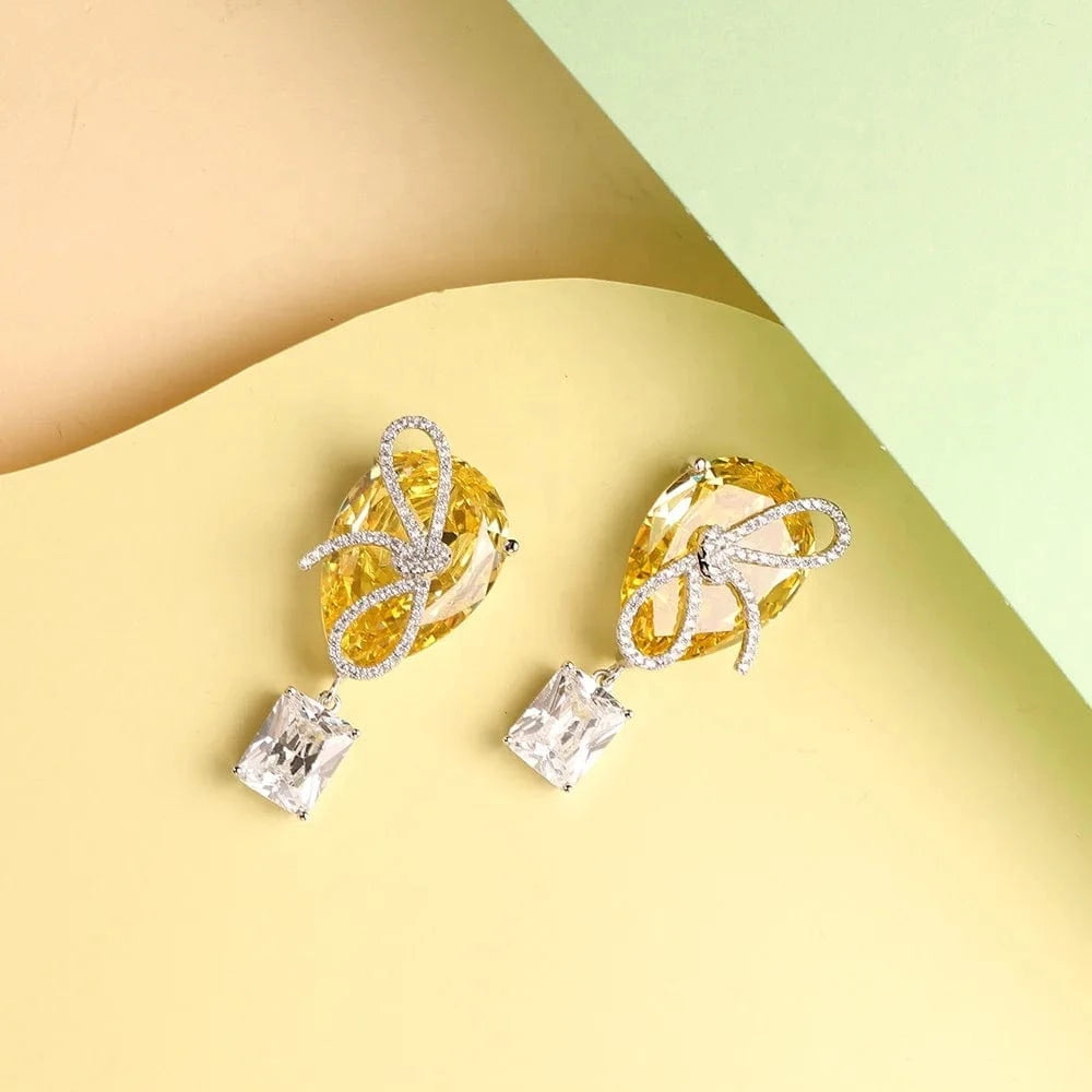 Geometry / Platinum Handmade Diy Jewelry Accessory Gem Hot Air Balloon Design Earrings Temperament Birthday Jewelry For Women