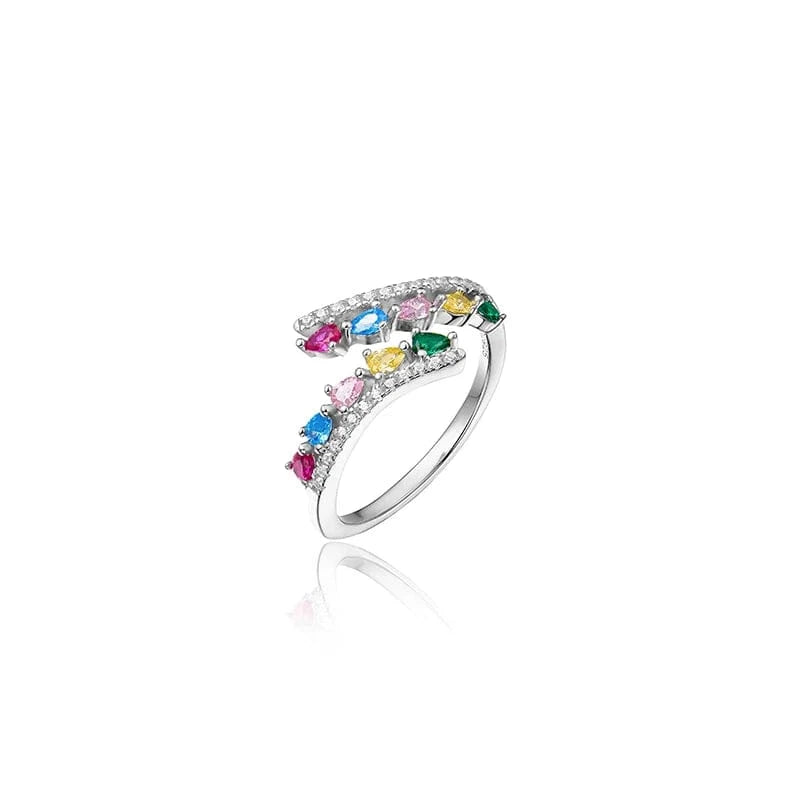 Geometry / platinum ring 2023 Classic Jewelry Set Delicate Dubai Women's Colorful Necklace Earrings Ring Bracelet Banquet Jewelry