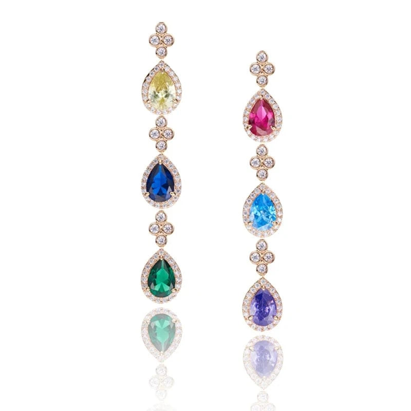 Geometry / rose gold earring 2023 Classic Jewelry Set Delicate Dubai Women's Colorful Necklace Earrings Ring Bracelet Banquet Jewelry