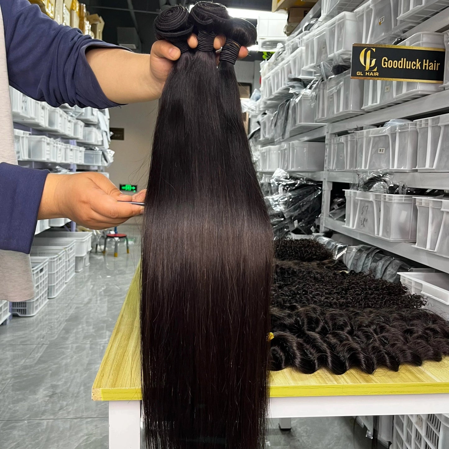 GL 40 Inch Wholesale Cheap Raw Indian Peruvian Human Hair Deep Wave Virgin Hair Bundle From India Vendor 12a Raw Human Hair Bulk