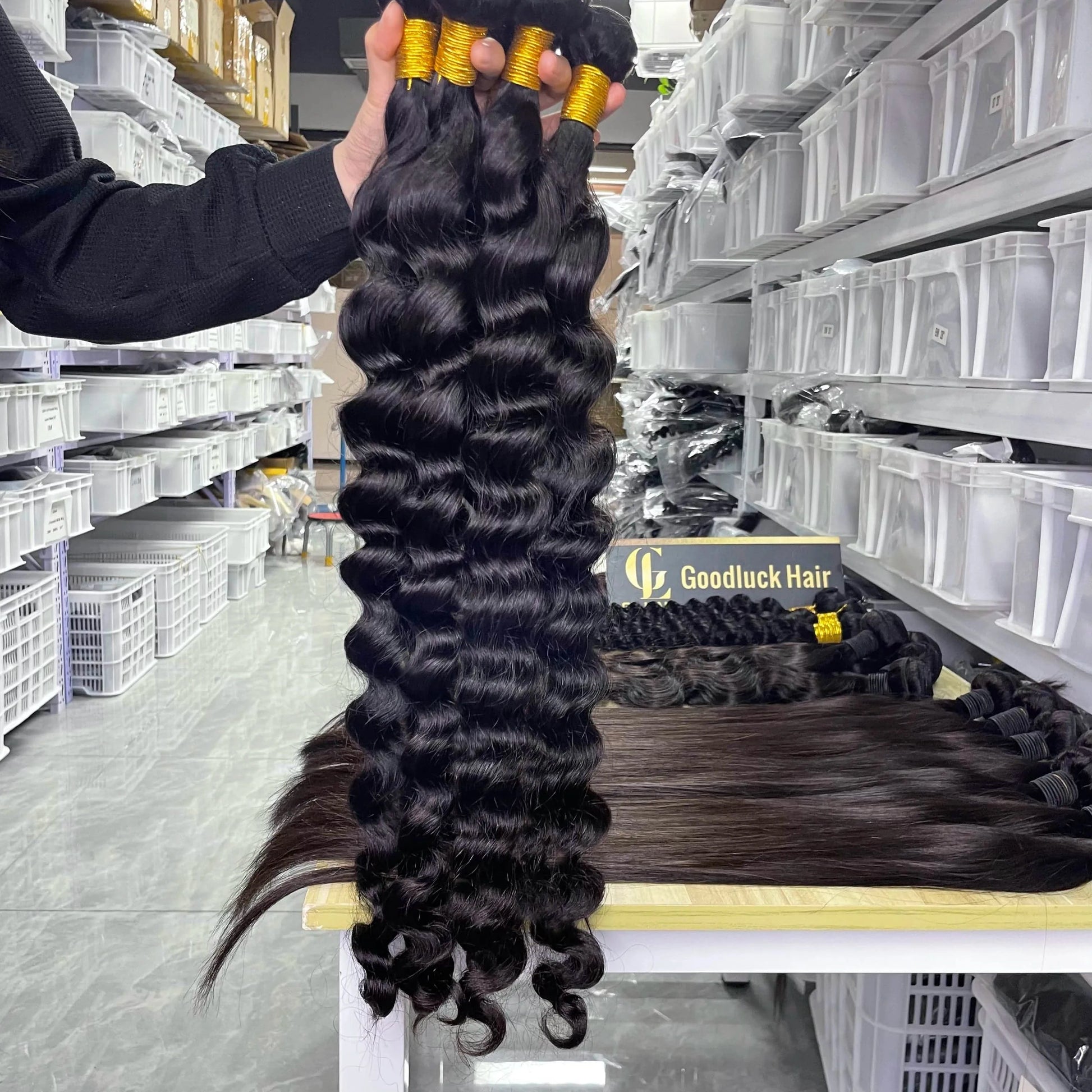 GL 40 Inch Wholesale Cheap Raw Indian Peruvian Human Hair Deep Wave Virgin Hair Bundle From India Vendor 12a Raw Human Hair Bulk