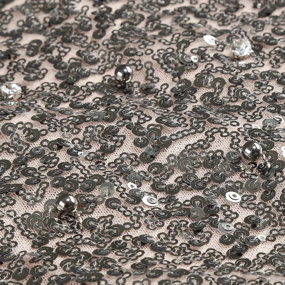 Glamorous Women's One Shoulder Black Velvet Sequin Maxi Dress High Slit a Fusion of Vintage Fashion for Red Carpet Events