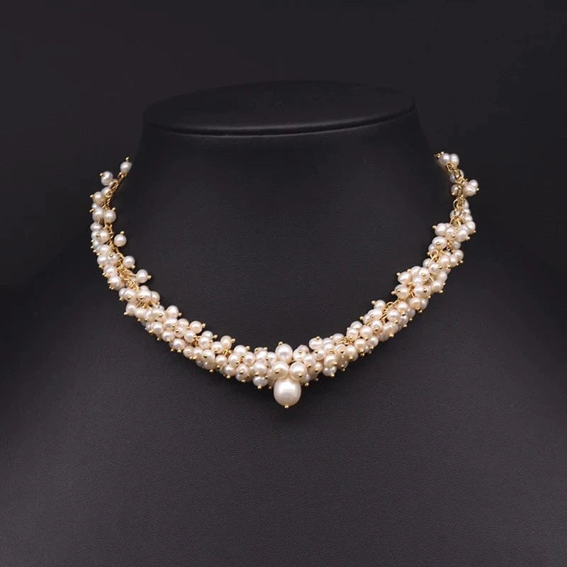GN0235 Natural Freshwater Pearl Charm Chokers Necklaces For Women Wedding Trendy Gift Designer Luxury Jewelry