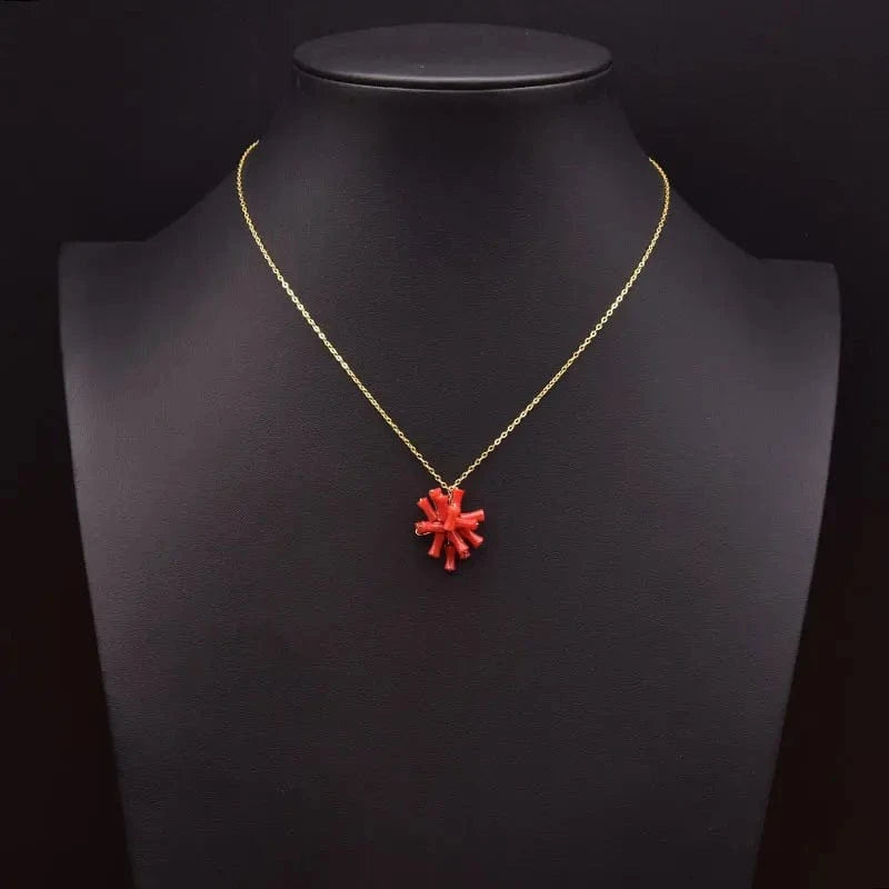 GN0279 Red Coral Natural Pearls Fashion Accessories Set Fine Woman Ring Earrings Necklace Luxury Customized Jewelry Wedding