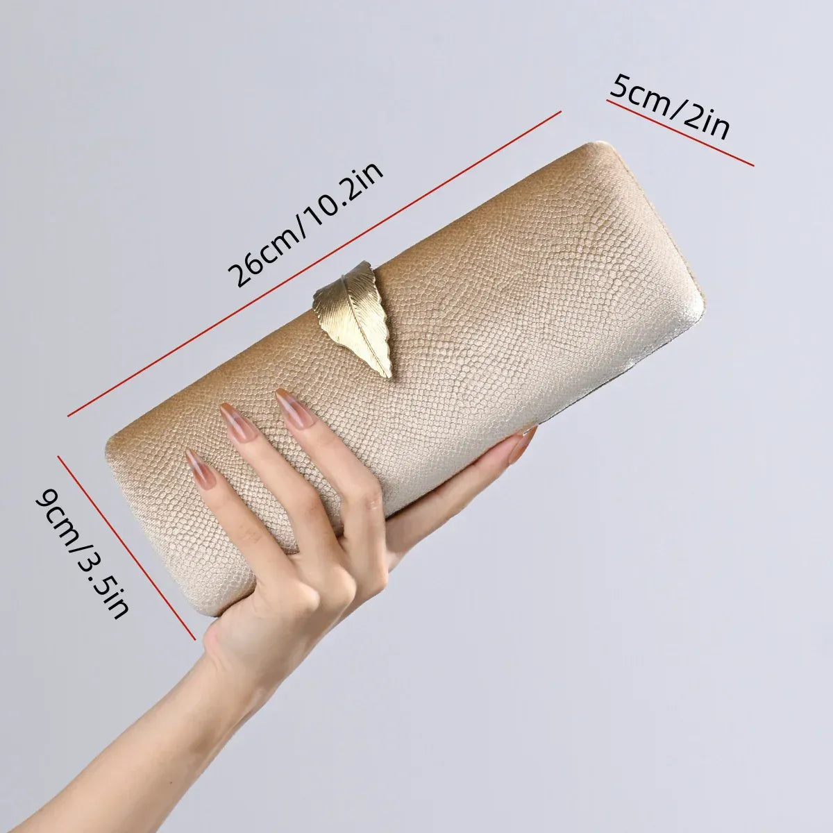 Gold / 9-26-5cm 2025 Luxury Velvet Evening Clutch Bag Crystal Leaf Clasp Chain Handheld Purse for Gala Dinners Weddings Cocktail Parties