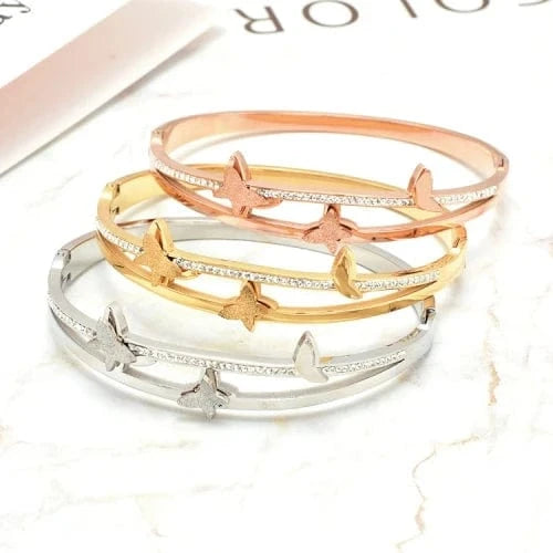 Gold / ALZ-001-15 Modalen 316 Italian Jewellery Gold Bangles Accessories Fashion Woman Tarnish Free 18K Gold Womens Stainless Steel Jewelry