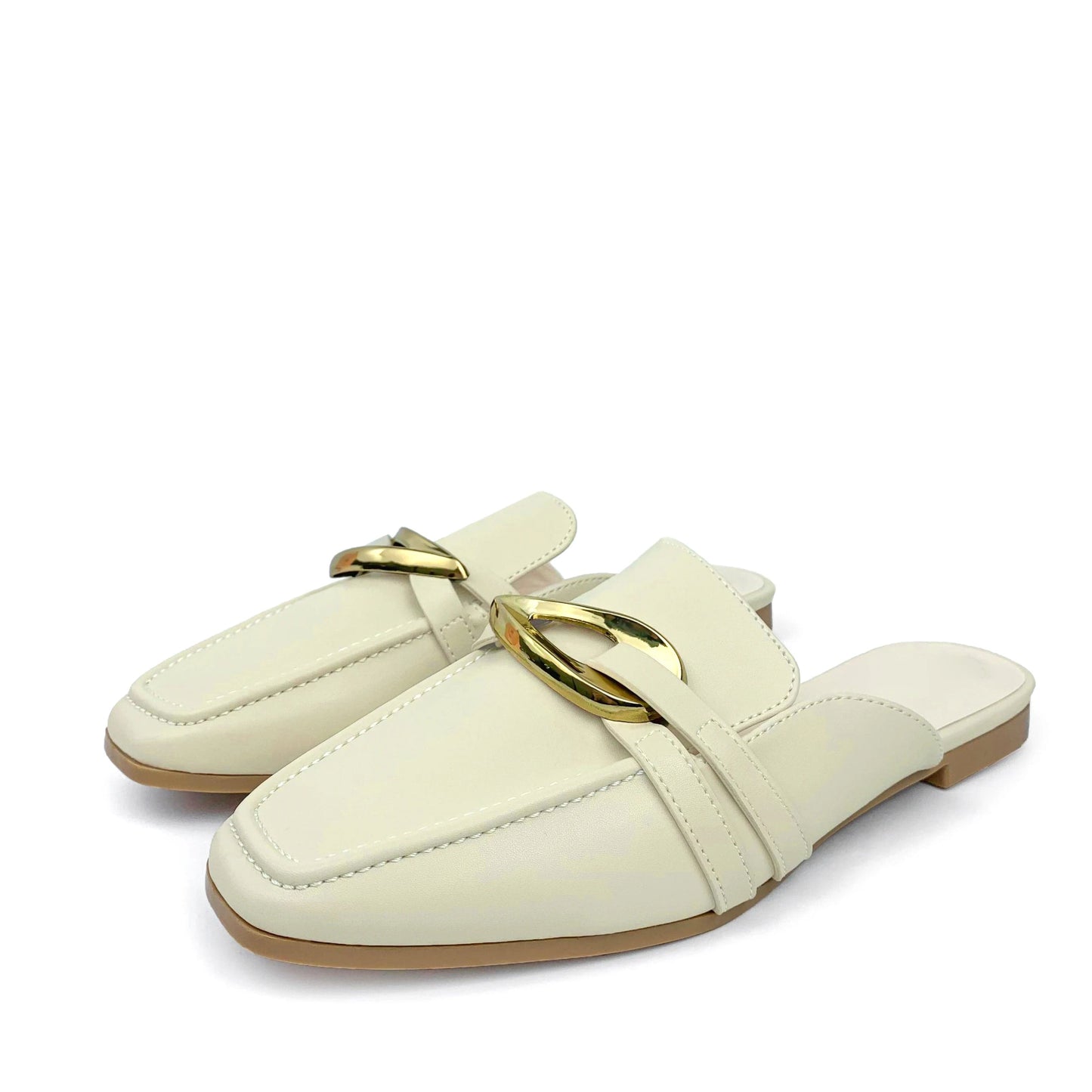 Gold buckle Flat shoes ladies Custom leather women sandals luxury slippers femmes chaussures pour femmes wedding for bride