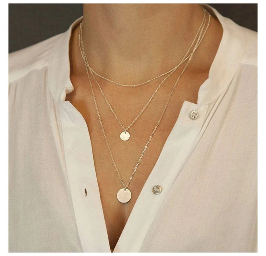Gold Choker Cuban Link Chain Necklace Set