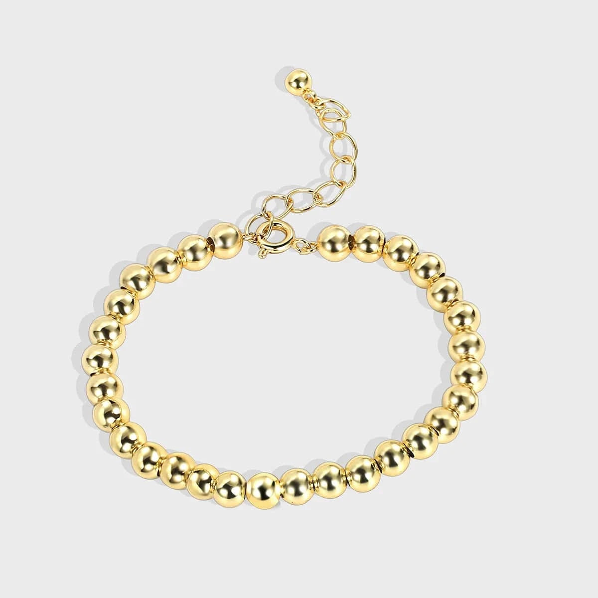 Gold-CYB0117 2024 New Brass Gold Plated Bracelet Gold Steel Ball Bracelet Fashion Metal Geometric Women Jewelry