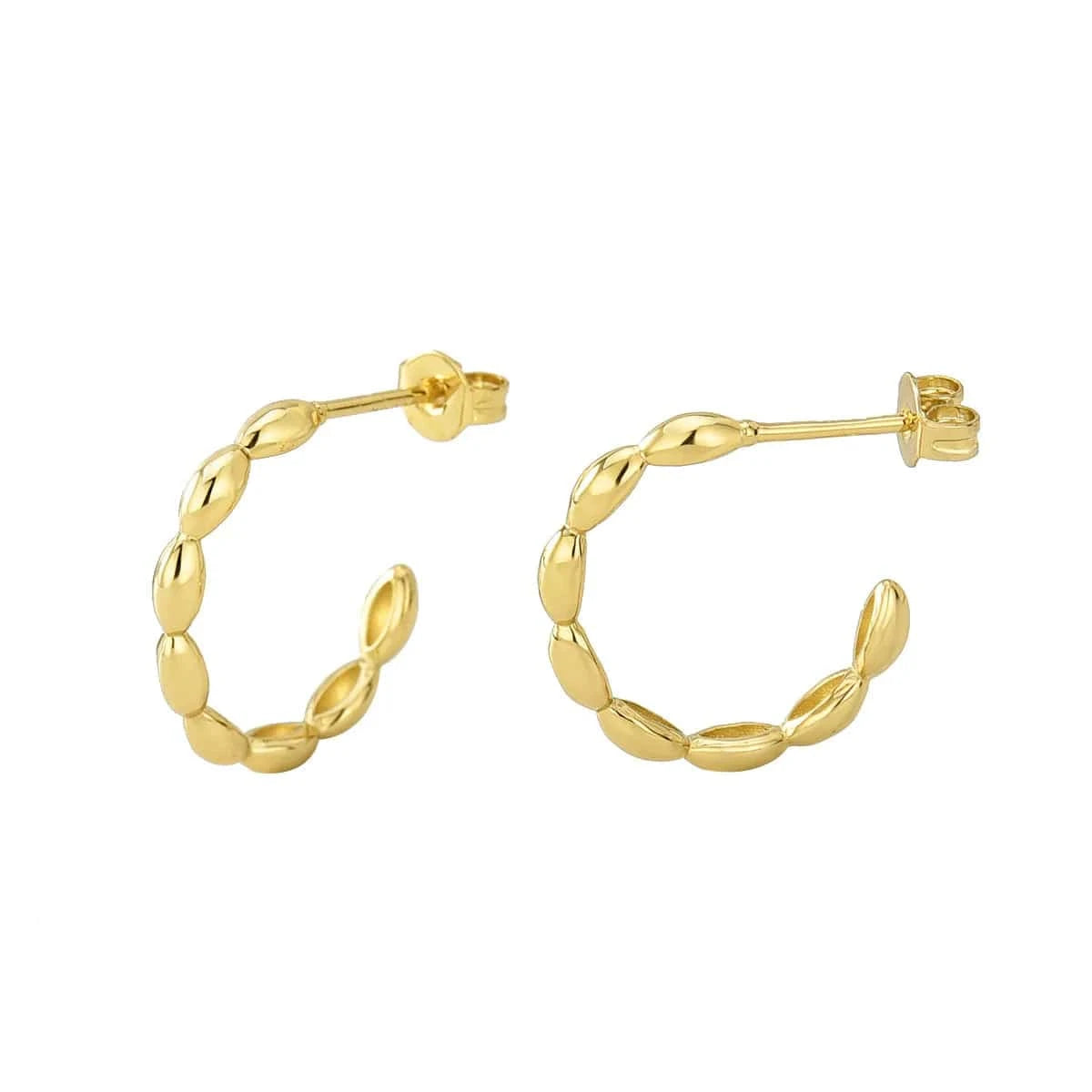 Gold-CYE0321 2024 Fashion New C Shape Hoop Earrings Jewelry 925 Silver Needle Copper Gold Plated Stud Earrings