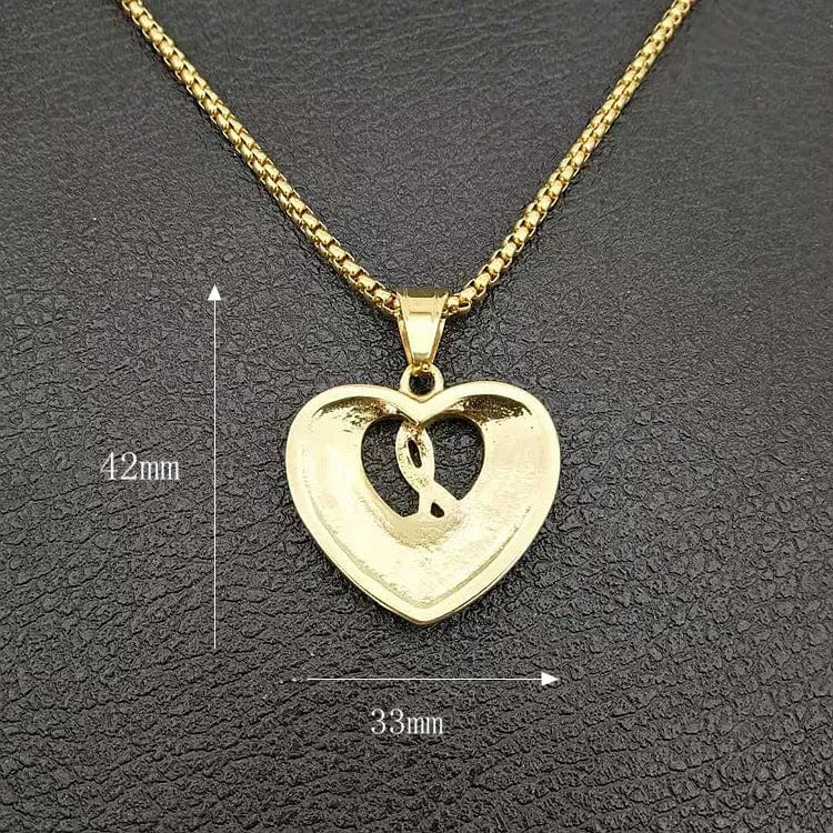 Gold GZYS JEWELRY Trendy Hiphop Musical Note Heart Pendant Jewelry with Necklace Stainless Steel
