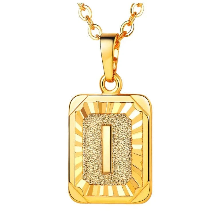 gold / i Wholesale English Letters Charm 18k Gold Plated Stainless Steel Chain Initial Letter Alphabet Pendant Necklace Women Jewelry