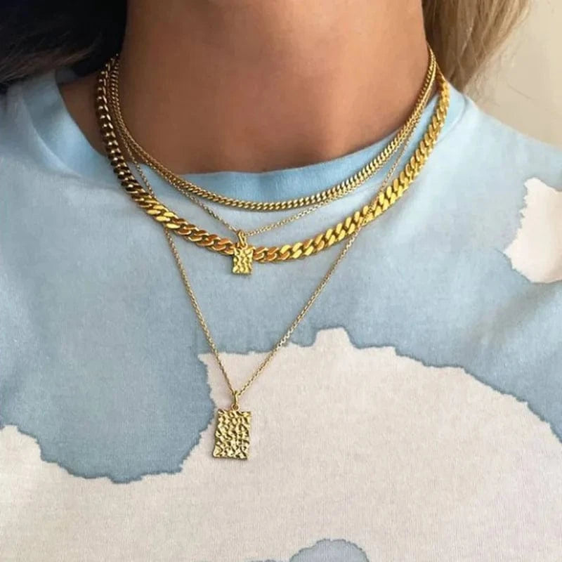 Gold Joolim Jewelry 18K Gold Plated Hammered Pendant Choker Necklace Dainty Necklace