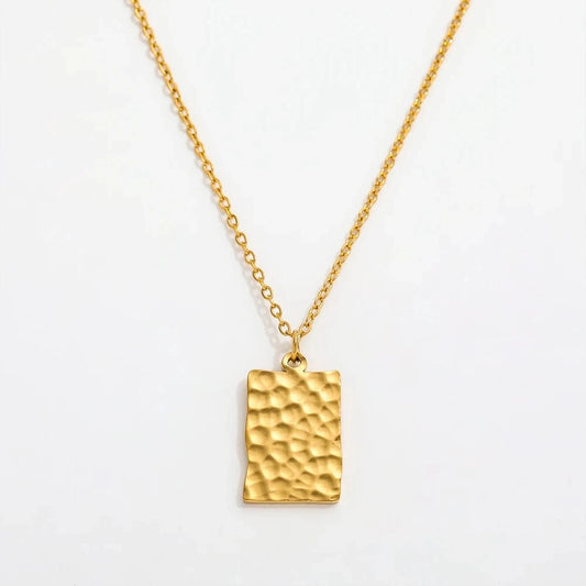 Gold Joolim Jewelry 18K Gold Plated Hammered Pendant Choker Necklace Dainty Necklace