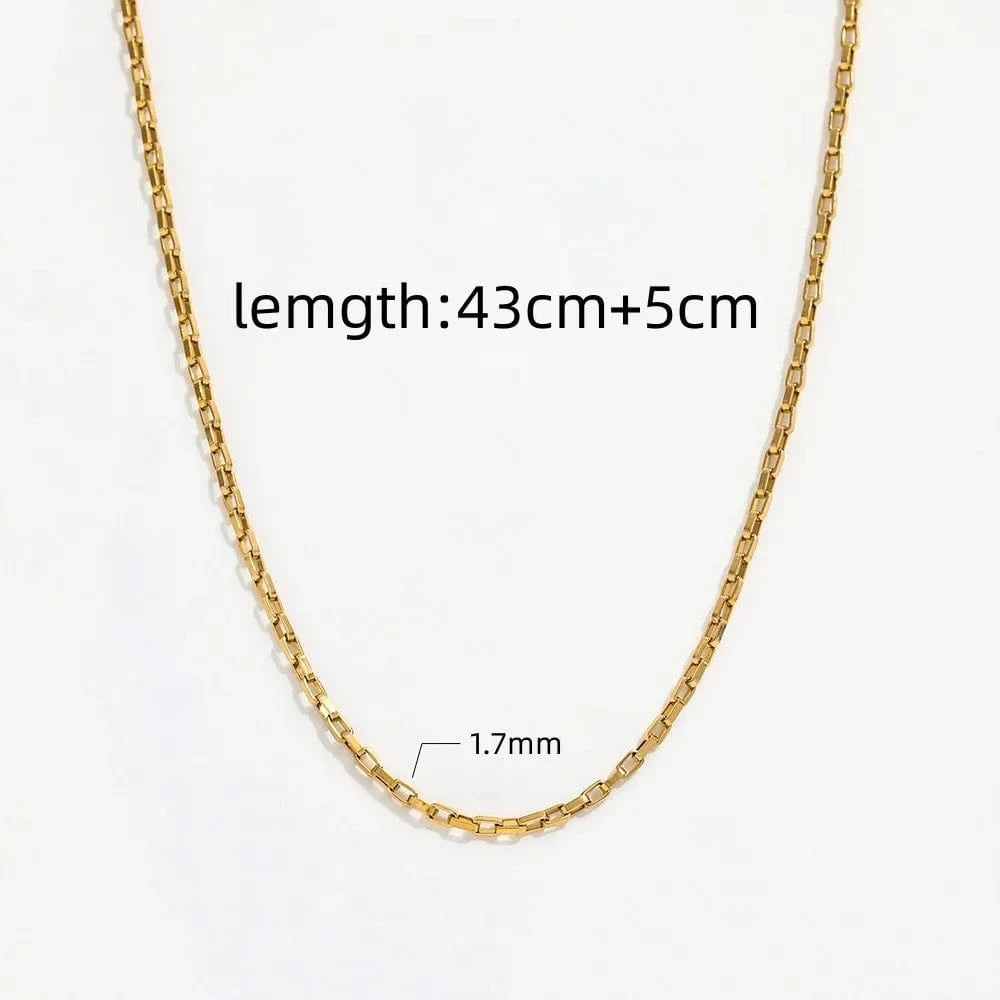 Gold Joolim Jewelry Stainless Steel  Box Chain Necklace Trendy Gold Jewelry