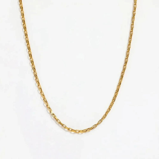Gold Joolim Jewelry Stainless Steel  Box Chain Necklace Trendy Gold Jewelry