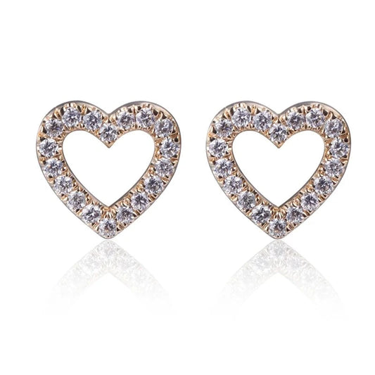 Gold Messi Gems New Product  Lady gift Heart Shape 14K/18k Gold Lab Grown Diamond Earrings