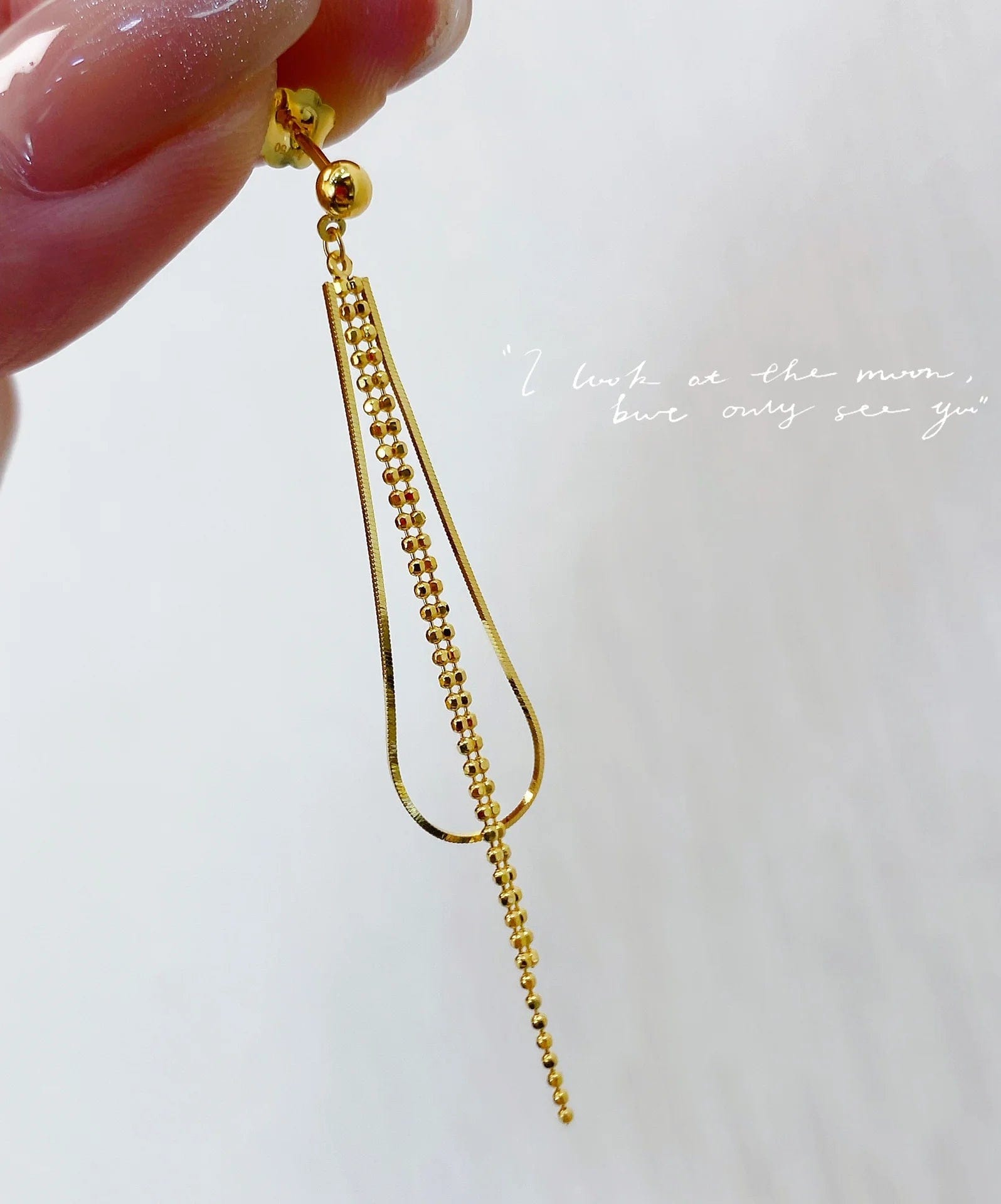 Gold NINE'S High Quality Drop Shipping Woman 18K Solid Real Gold Drop Dangle Earrings Dubai 18k Gold Jewelry Tassels Earrings