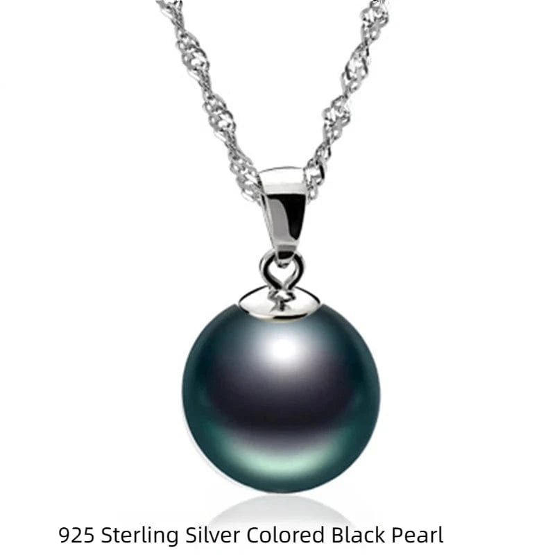 Gold Pendant+necklace / Colored Black Pearl Wholesale Hot Selling Boutique Fashion Jewelry Nice Freshwater Pearl Jewelry 925 Sterling Silver Necklace for Women