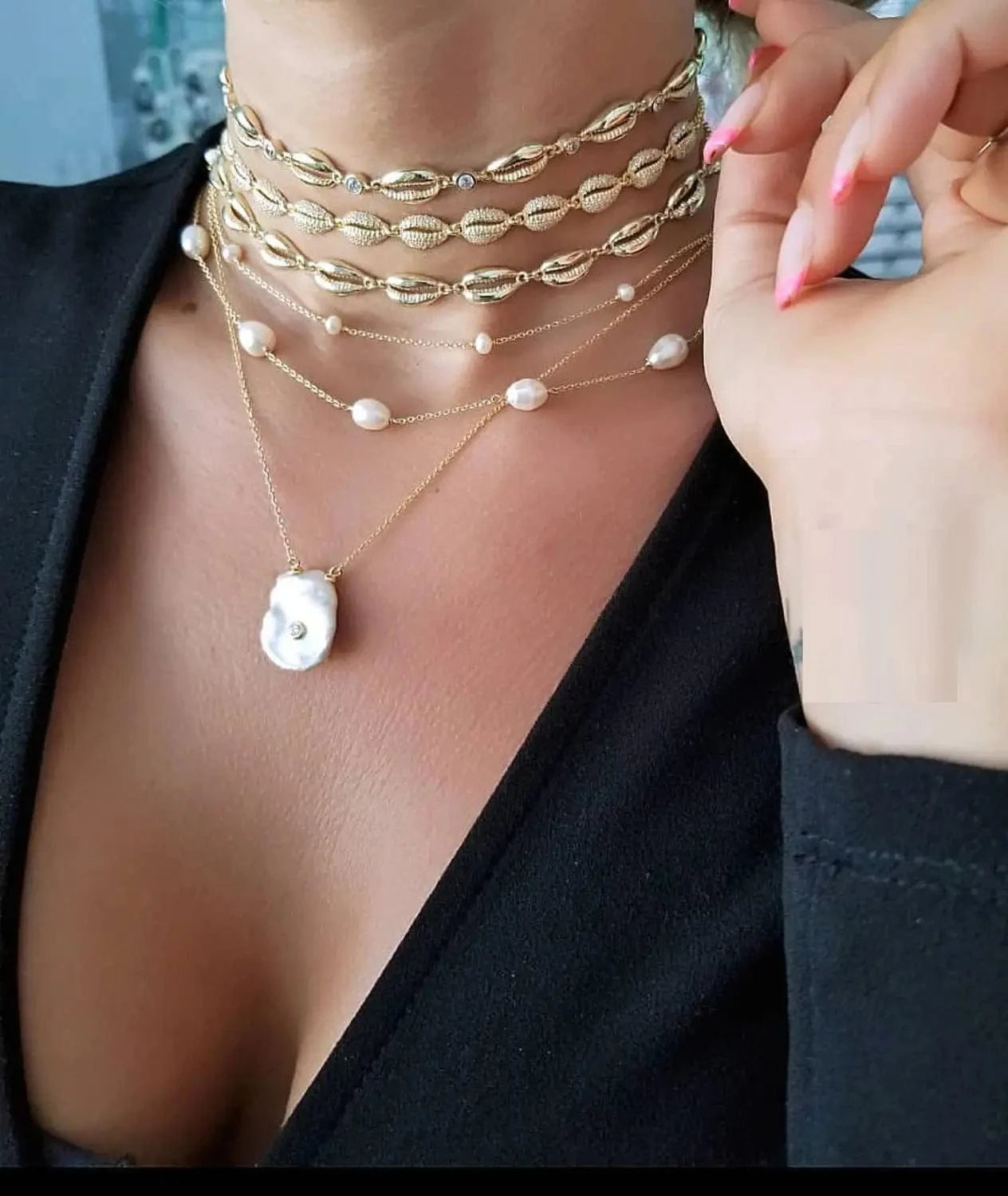 Gold Plated Fashion Women Jewelry 5A CZ Colorful Enamel 2023 Summer Beach Hot Sea Shell Necklace