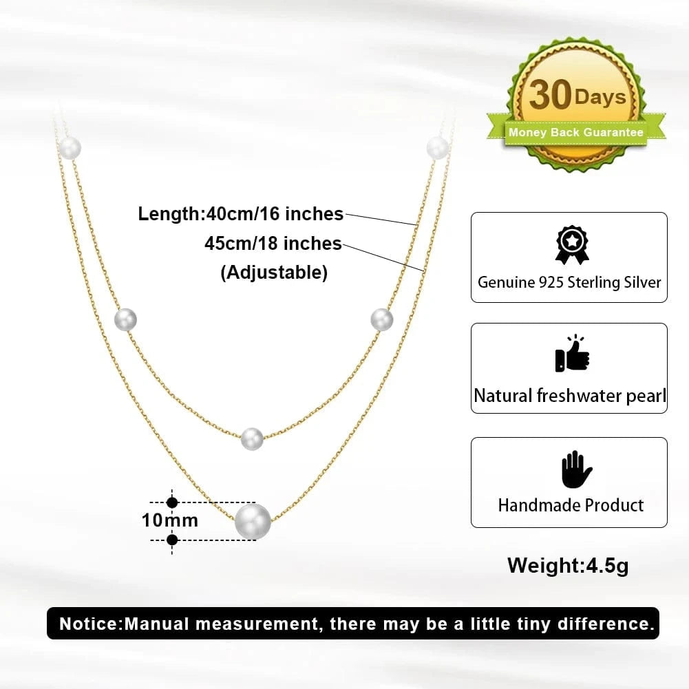 Gold Plated GPN31 Rinntin Gold Layered Cultured Freshwater Pear Necklaces For Women Wholesale 925 Sterling Silver Fine Jewelry Necklaces