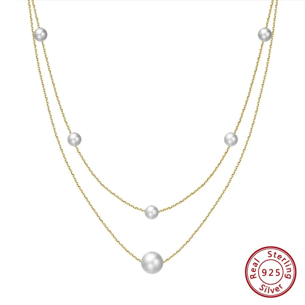 Gold Plated GPN31 Rinntin Gold Layered Cultured Freshwater Pear Necklaces For Women Wholesale 925 Sterling Silver Fine Jewelry Necklaces