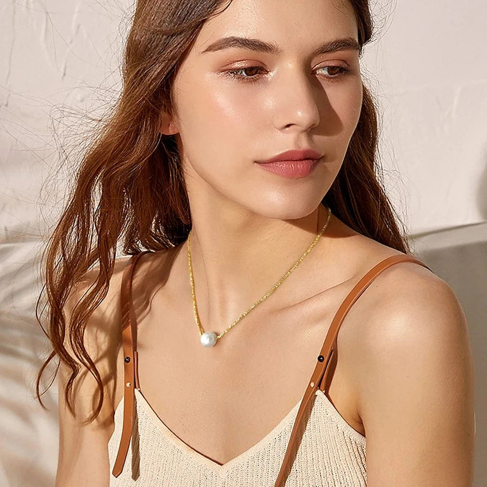 Gold Plated GPN36 Rinntin Silver Nugget Chain 14k Gold Plated Cultured Freshwater Pearl Choker Necklace Jewelry For Women