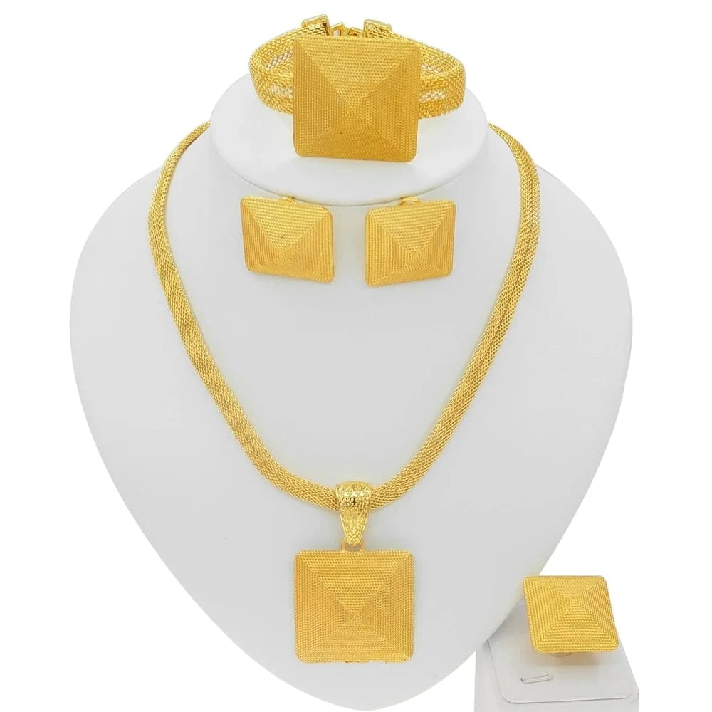 Gold Plated Wedding Party Jewelry Sets / Adjustable / HC21050119 Zhuerrui Newest Design 18K Gold Plated Wedding Party Jewelry Sets I Love You Xo Big Teddy Bear Hug and Kiss Jewelry HC21050119