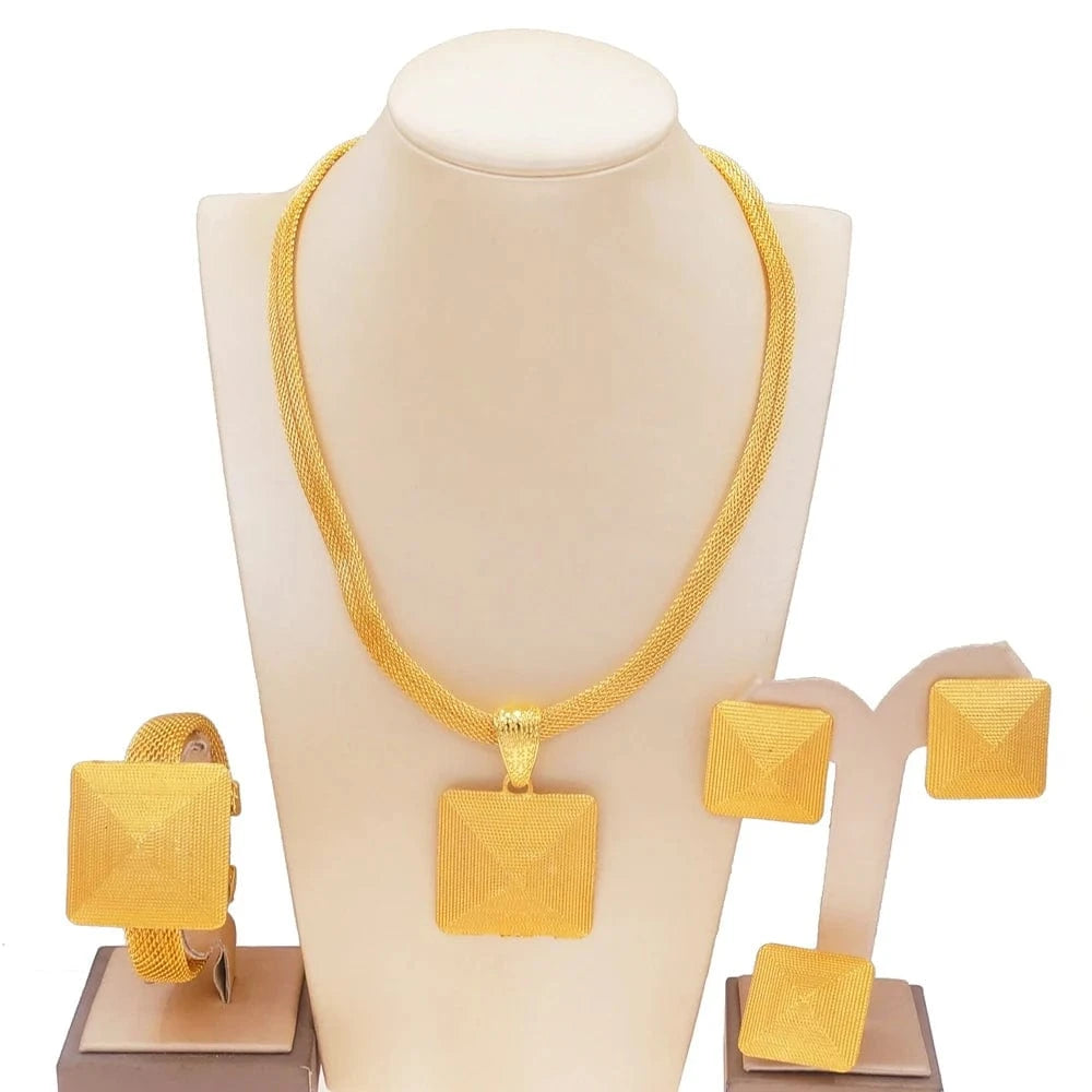 Gold Plated Wedding Party Jewelry Sets / Adjustable / HC21050119 Zhuerrui Newest Design 18K Gold Plated Wedding Party Jewelry Sets I Love You Xo Big Teddy Bear Hug and Kiss Jewelry HC21050119