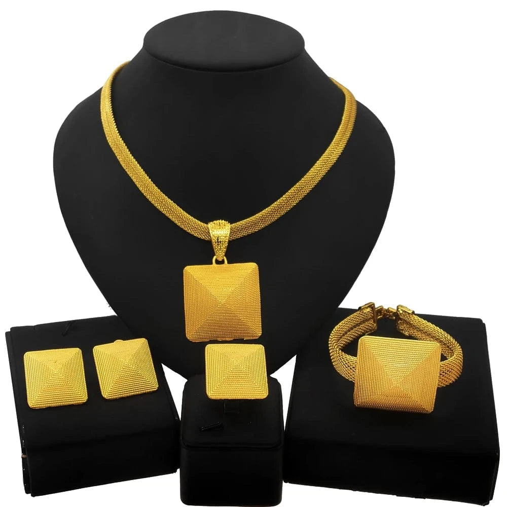 Gold Plated Wedding Party Jewelry Sets / Adjustable / HC21050119 Zhuerrui Newest Design 18K Gold Plated Wedding Party Jewelry Sets I Love You Xo Big Teddy Bear Hug and Kiss Jewelry HC21050119