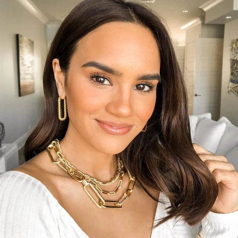 Gold RAKOL EP2743 2022 New Arrivals Simple Fashion Korean Hoop Earrings  Jewelry Gold Plated Spiral Earrings Women