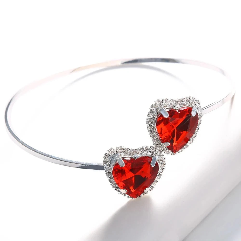 gold / Red Fashion Heart Accessories Bracelet Capsule Heart Arm Jewelry for Women Unique Design Arm Chain