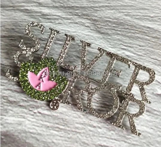 Gold Silver Exquisite Greek IVY Leaf sisters Social Symbol Rhinestone Pearl Metal Jewelry brooch