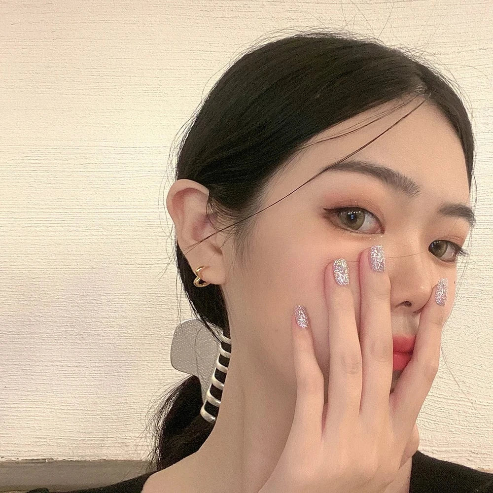 Gold Valentine's Day Present 925 Sterling Silver 18k Gold Plated Korean Jewelry Love Statement Heart Hoop Earrings For Women