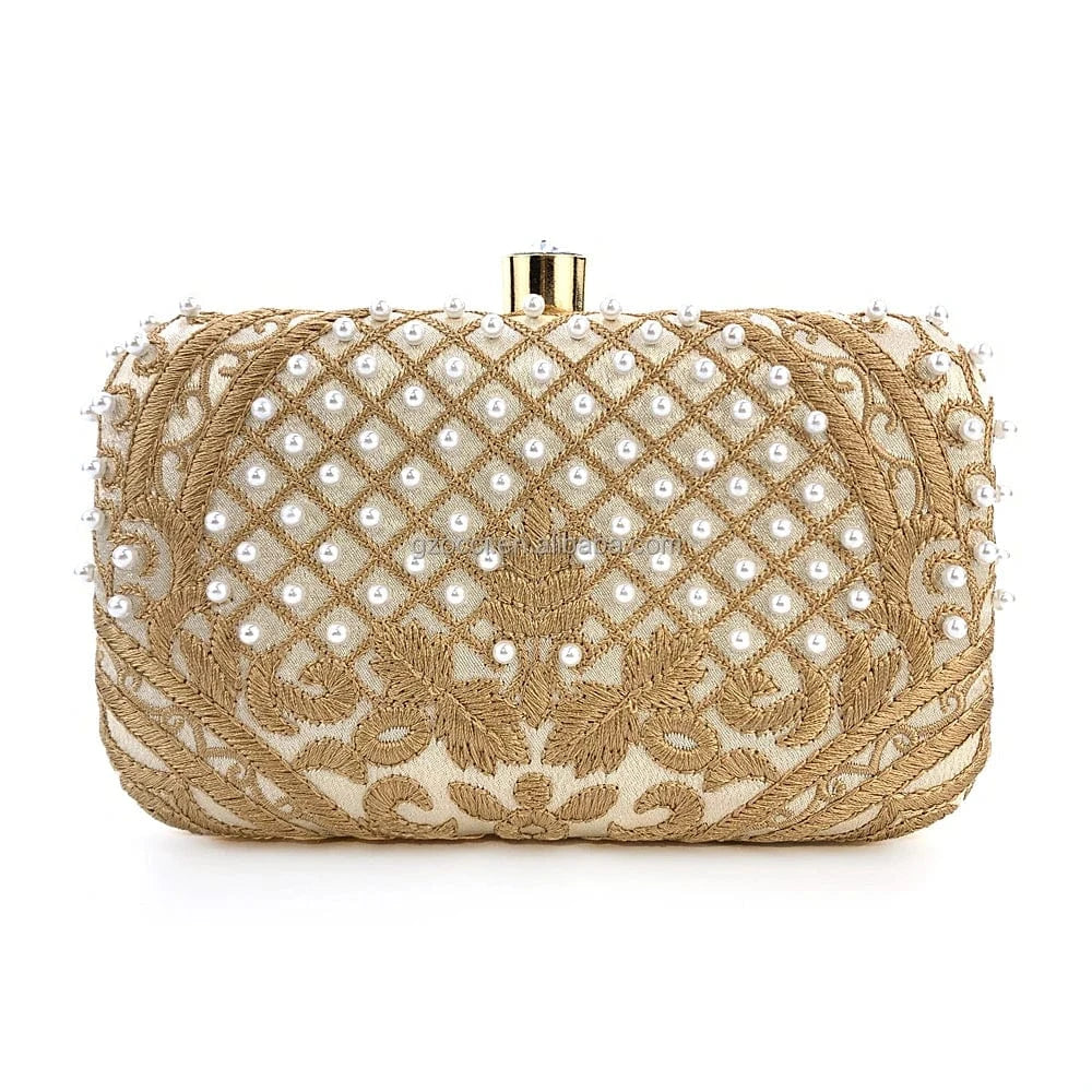 Golden OC4402 Elegant Women Clutch Bag Cheap Price Embroidery Evening Clutch Bag Ladies Wedding Purse