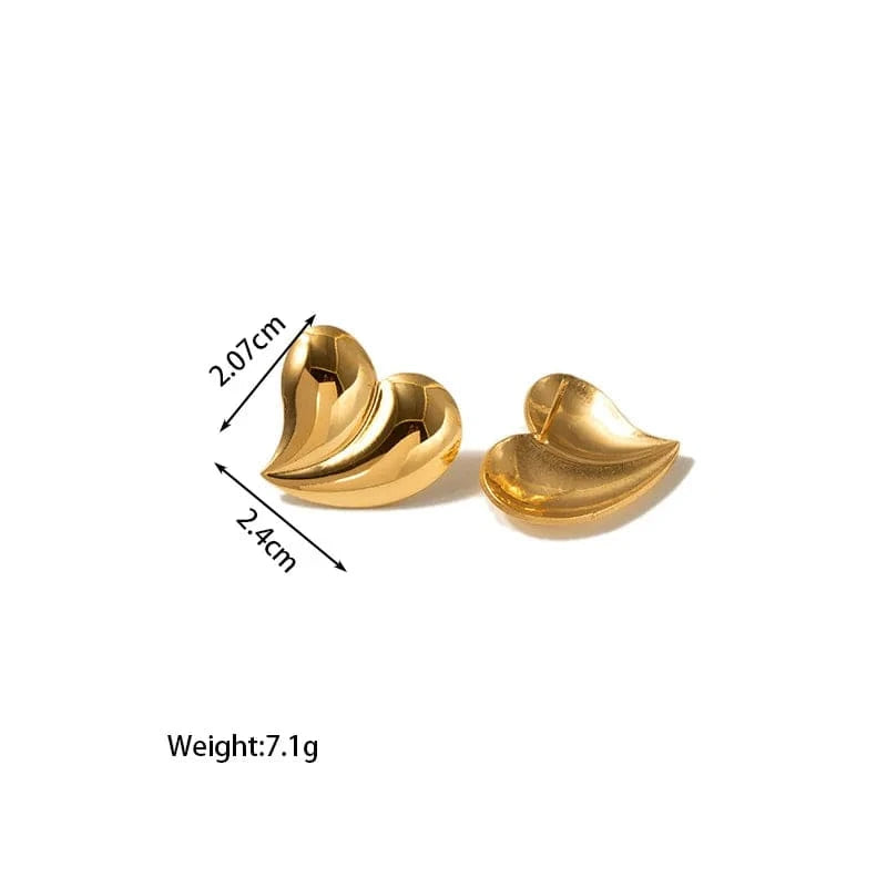 good quality retro women18K solid golden plated stainless steel non tarnish unique blank shinny irregular jewelry earring gold