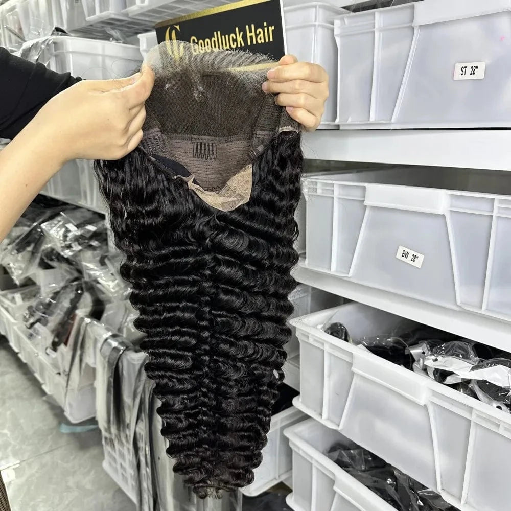 goodluck Wholesale Raw Vietnamese Hair Deep Wave 13x4 Frontal Wigs 5x5 Closure Wigs HD Lace Cuticle Aligned Virgin Hair