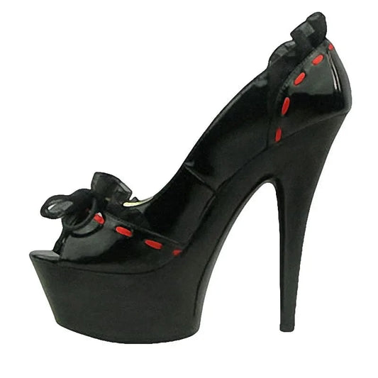 Gorgeous 15cm Roman bride shoes Wedding Lace Bow party shoes platform sweet stiletto women's shoes black heels