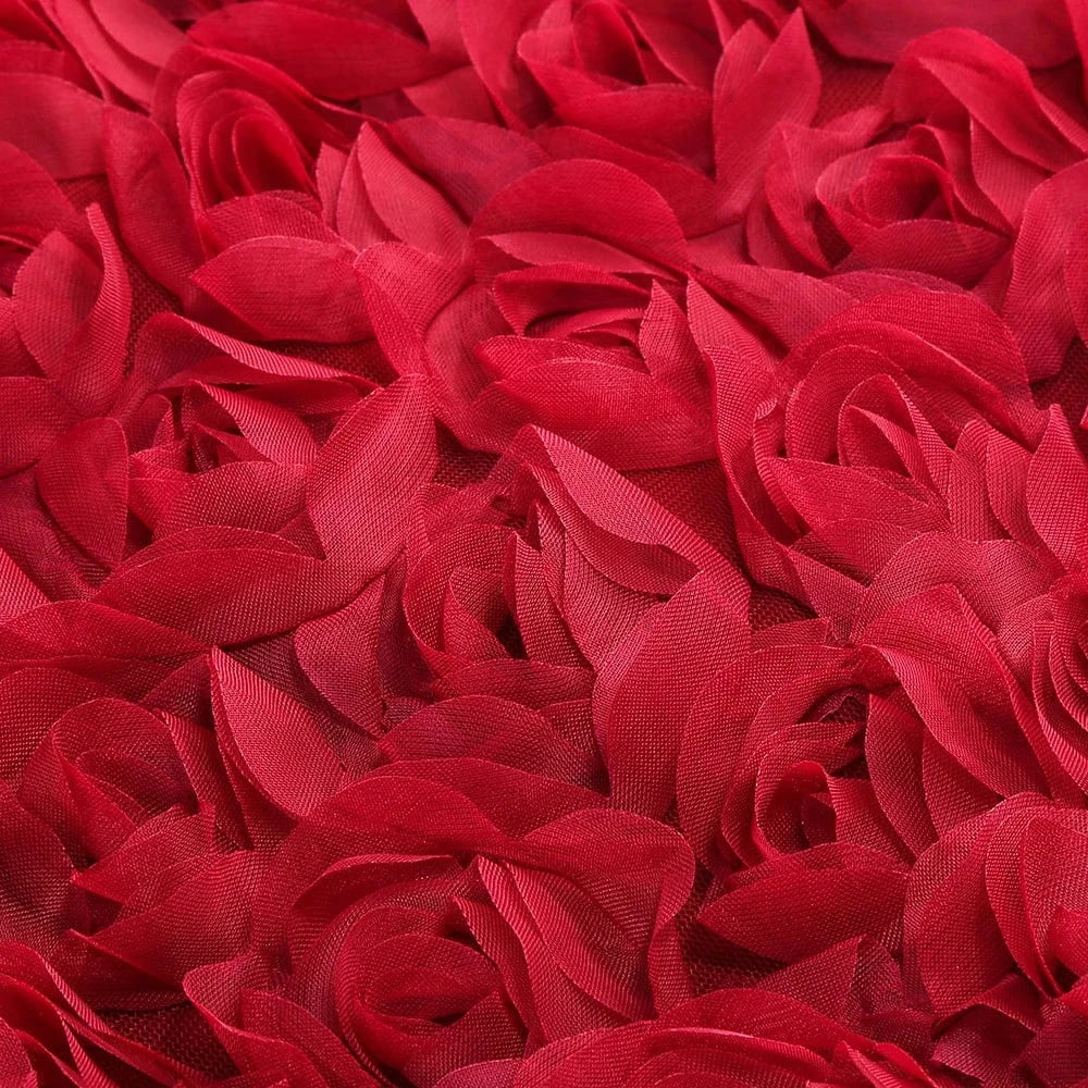 Gorgeous Burgundy Halter Mini Dress for Women 3D Rose Embellishment Flowing Chiffon Tail Sexy Elegance Temperament