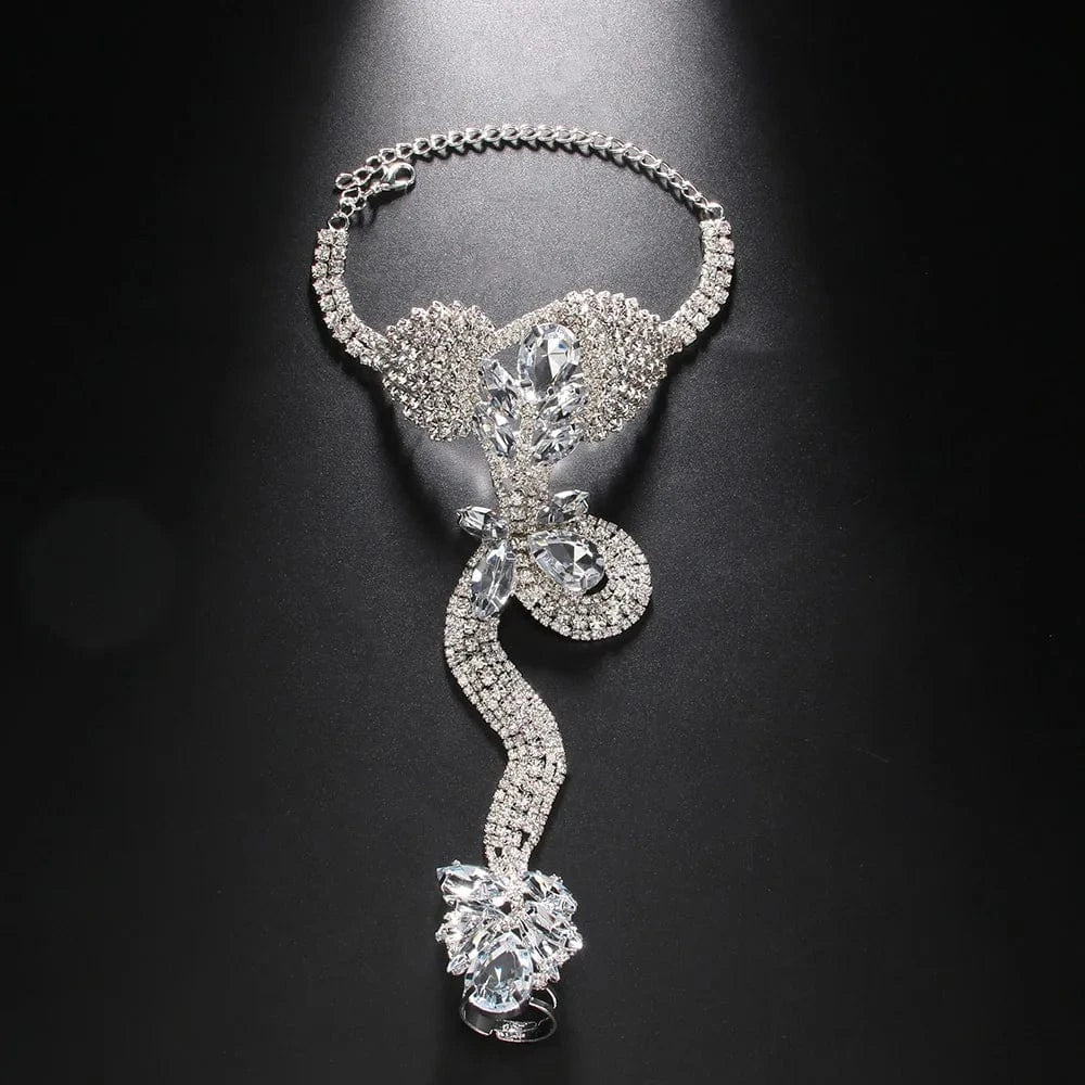 Gothic Exaggerated Snake Bracelet Luxury Rhinestone Bracelet for Women Wholesale Fashion Party Jewelry
