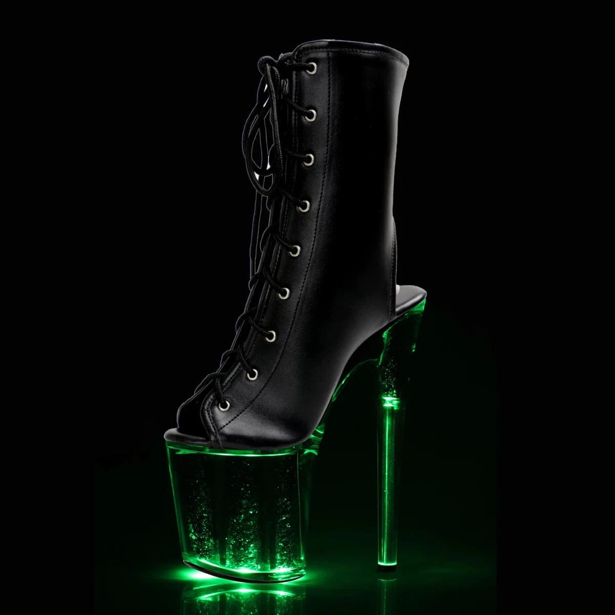 Gothic Low Tube Gothic Lace Up 20cm Flash Open Toe Thin Heels Gladiator Punk Pole Dance Nightclub Catwalk Cross Dressing Queen