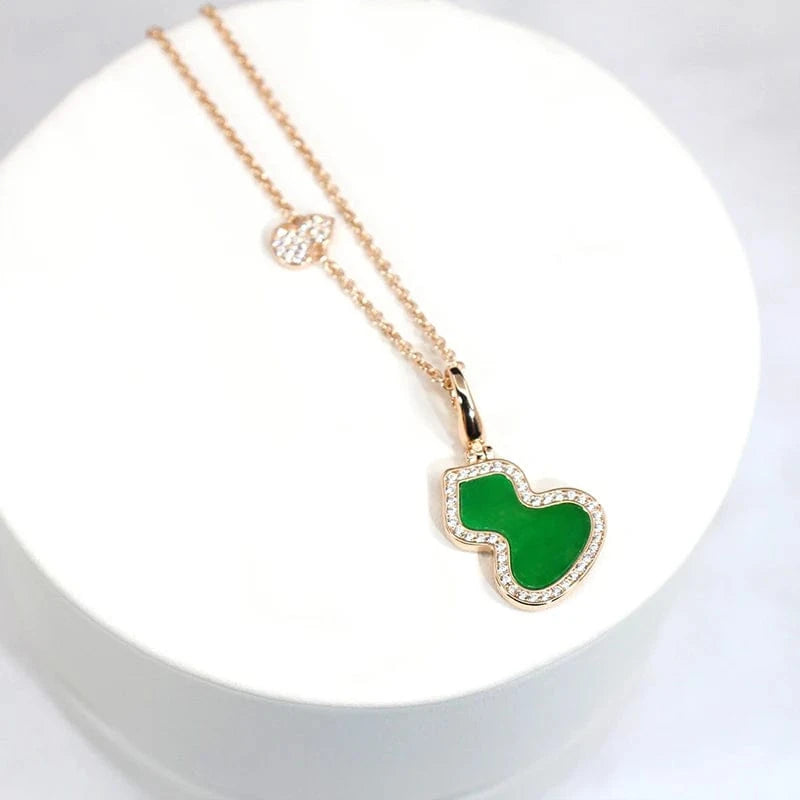 Gourd / 16.5inches / Chalcedony Wholesale 925 Silver Jewelry Women's Gold Plated Necklace Lovely Mini Accessories Non Allergic Jewelry Wholesale