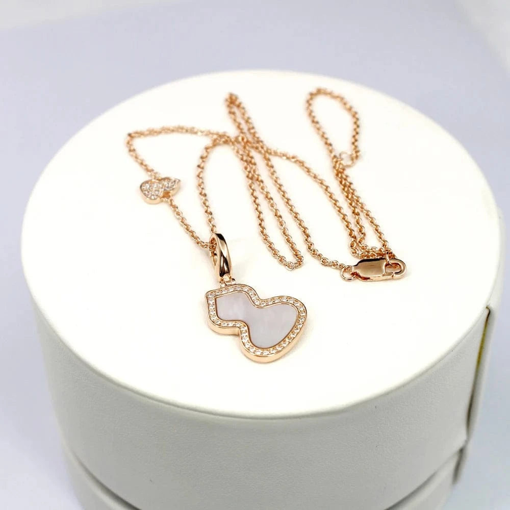 Gourd / 16.5inches / White shell Wholesale 925 Silver Jewelry Women's Gold Plated Necklace Lovely Mini Accessories Non Allergic Jewelry Wholesale