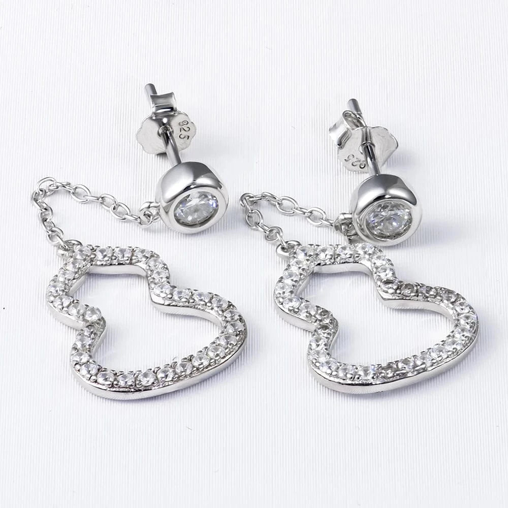 gourd stud Moissanite Earring 925 Sterling Silver White VVS  Stud Moissanite Diamond Earring Jewelry